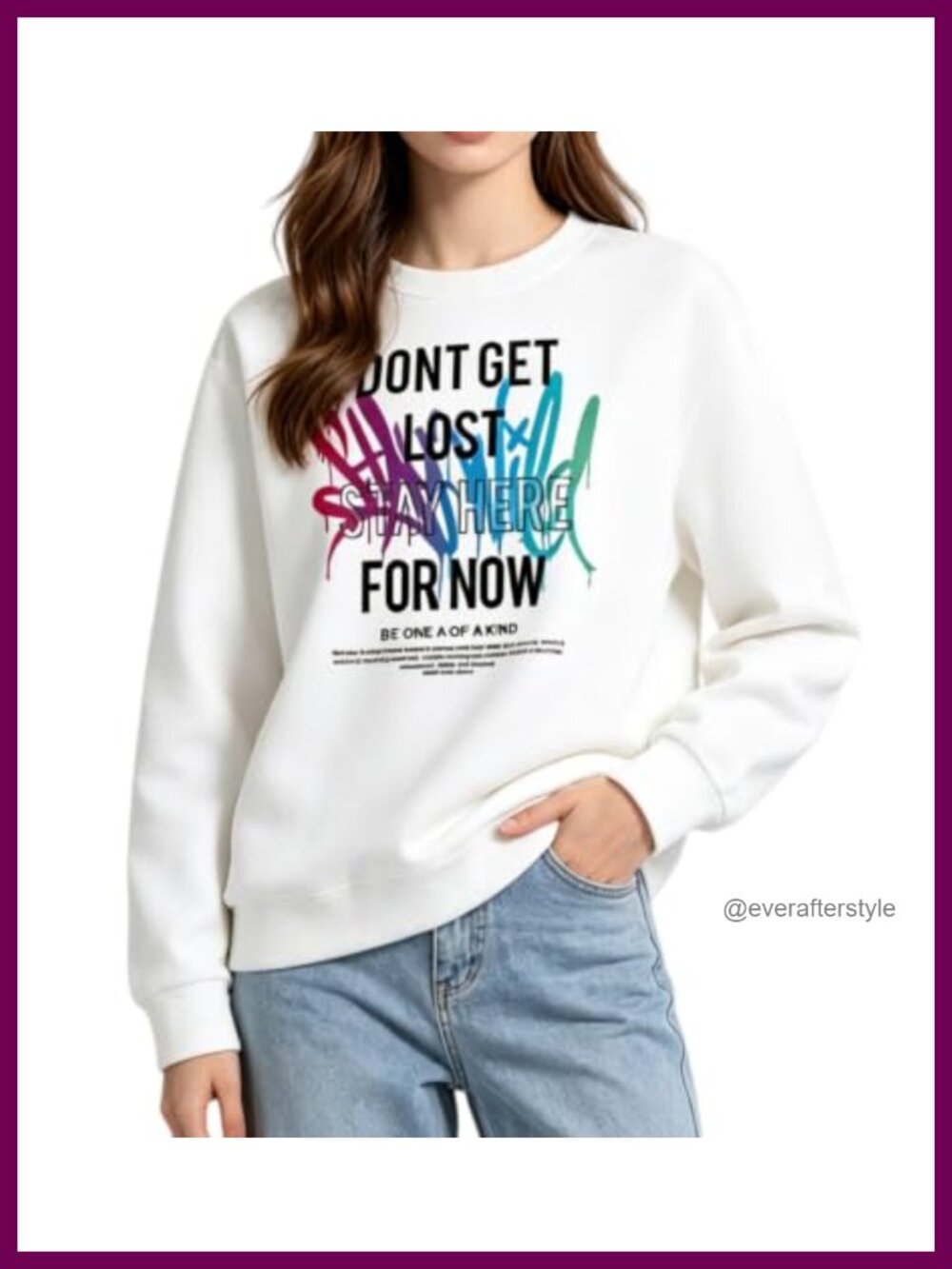 Women's Round Neck Long Sleeve Printed Sweatshirt Crewneck Pullover